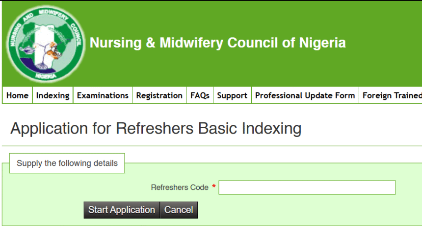apply for NMCN Refreshers Basic Indexing