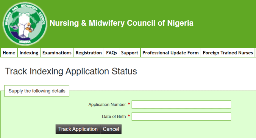 track NMCN indexing application status
